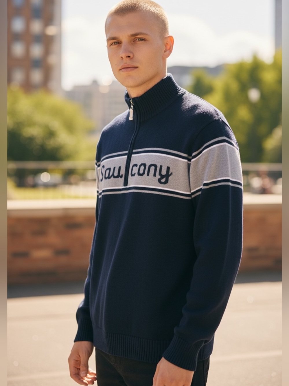Saucony Wool Blend 1/4 Zip Men’s Sweater